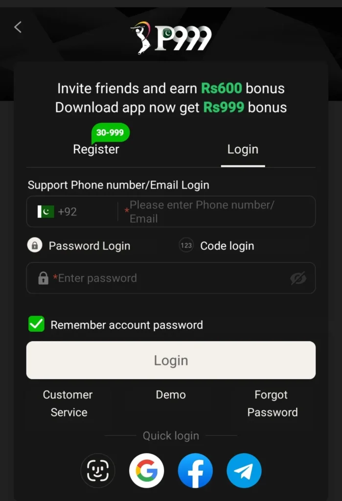 P999 game login